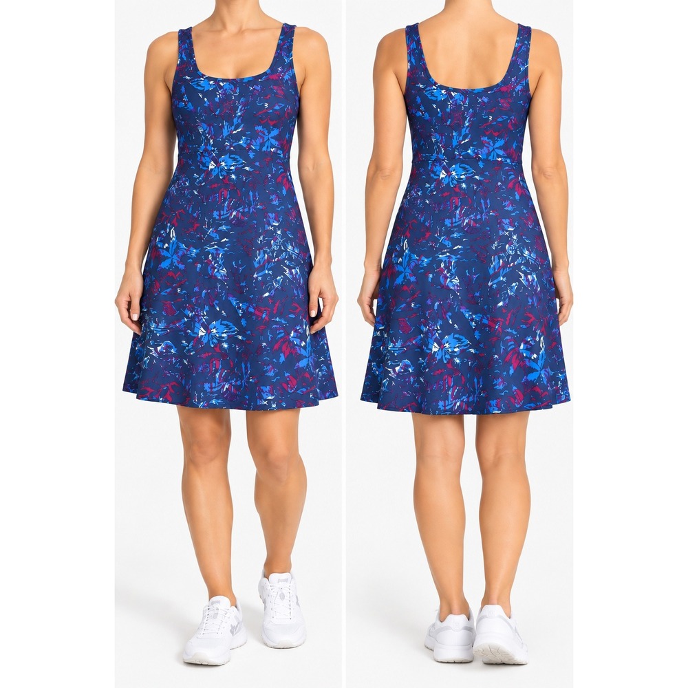 Columbia PFG Floral Performance Fishing Dress Blue Purple Size S